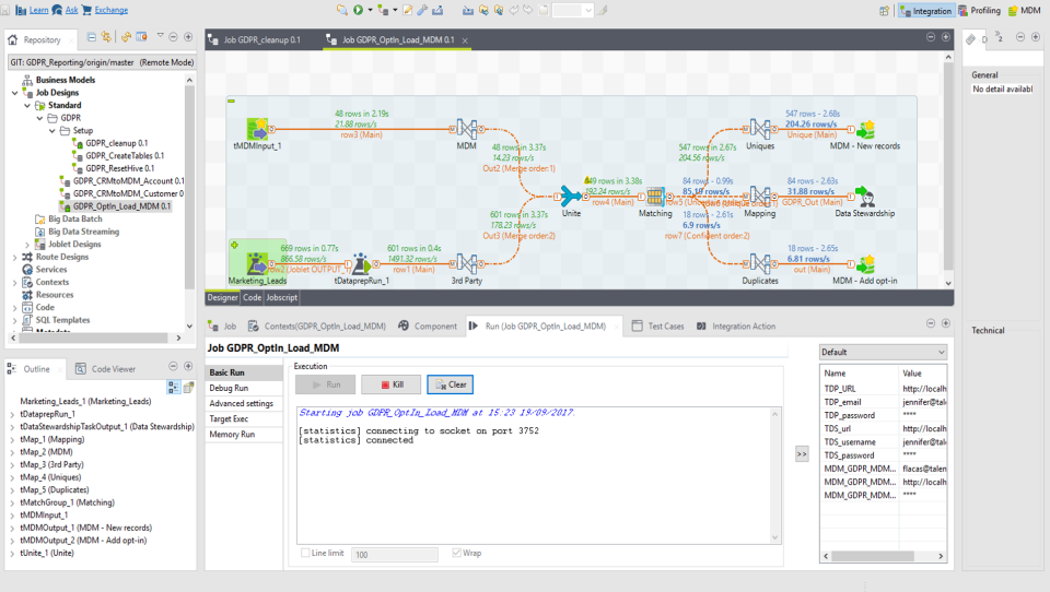 screenshot of Talend Data Fabric